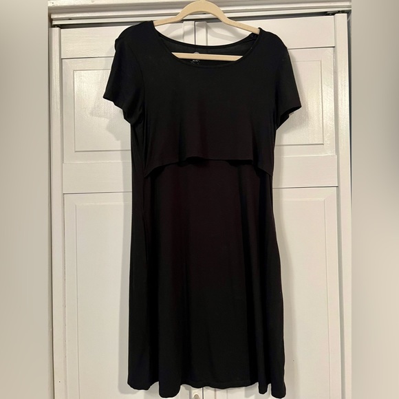 Kindred Bravely Eleanora Bamboo Nursing Dress Black Small - Picture 2 of 4